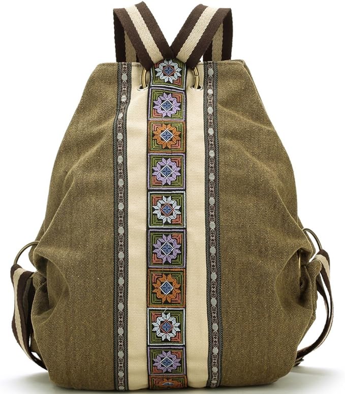 Goodhan Women Canvas Backpack Daypack Casual Shoulder Bag, Vintage Heavy-duty by Goodhan