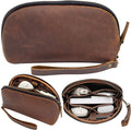 Leather Tech Pouch for Cables Chargers Phone | Tech Bag | Zipper Travel by NUTUCH