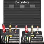 Barber Organizer Mat, Magnetic Barber Mat with 3 Magnetic Slots Anti-Slip Barber Mats for Clippers, Barbershop Salon Mat Station, Barber Table Matt, Barber Scissors Tool Organizer for Hairstylist