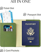 Passport Holder for Travel Essentials, RFID Blocking Passport Cover Case for - Image 4