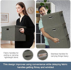 Large 17" 36 Quart Collapsible Stackable Storage Bins - Image 5