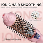 Thermal Brush, MINI & Tiny 1 Inch Ionic Curling Brush for Shiny Hair, Tourmaline Ceramic Ionic Curling Iron Brush for Short to Medium Hair, Adjustable Temperature, Dual Voltage, Compact-Size