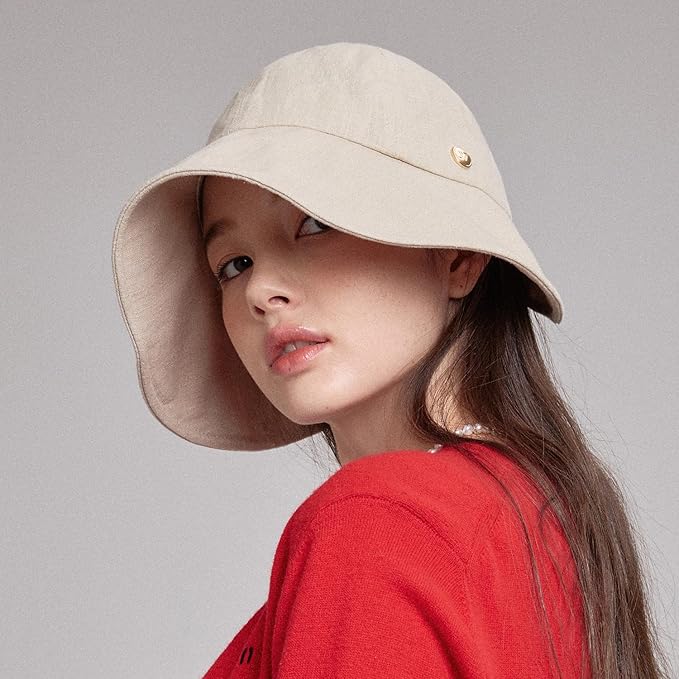 Linen Victorian Bonnet Hat Sun Cap, Foldable Summer Visor | New Katy - Image 2