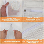 4-Piece White Medium Durable Organic Cotton Mesh Laundry Bags - Image 5