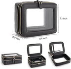 Aveniee XL Clear Makeup Organizer, Double Layer Travel Cosmetic Case - Image 2