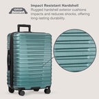 U.S. Traveler Boren Polycarbonate Hardside Rugged Travel Suitcase Luggage - Image 3
