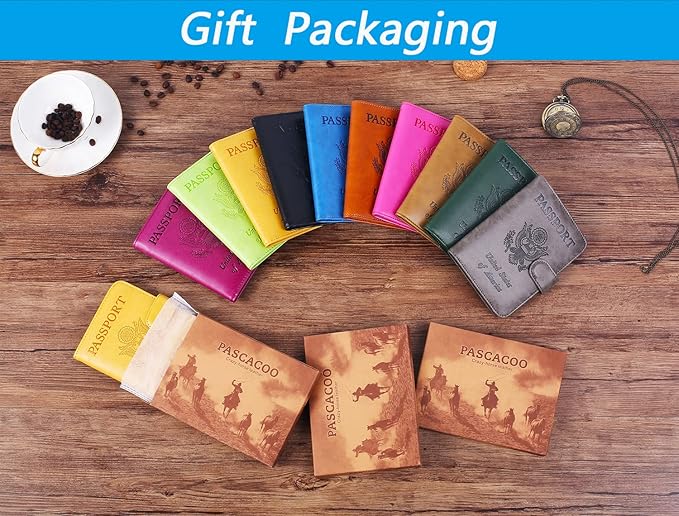 Passport Holder Cover Wallet RFID Blocking Leather Card Case Travel Accessories - Image 8