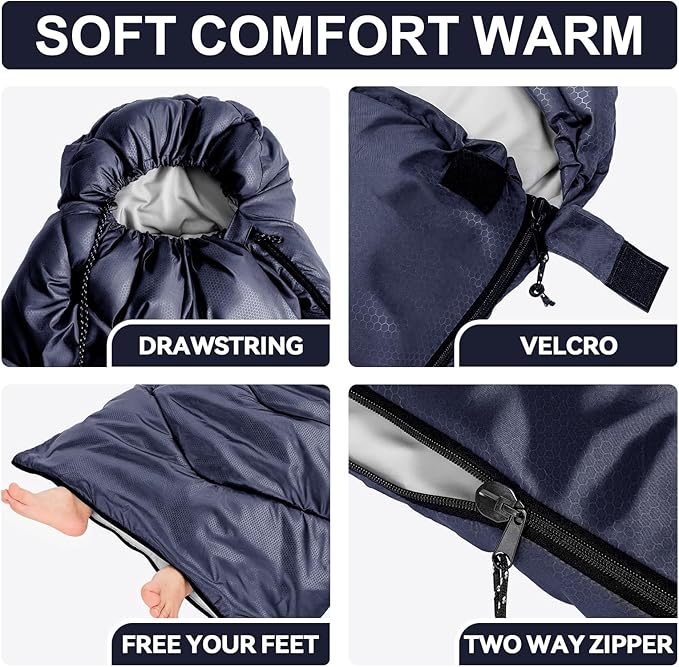 Sleeping Bags for Adults Cold Weather, Waterproof, Lightweight Camping Sleeping - Image 6