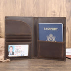 Polare Full Grain Leather Passport Holder RFID Blocking Travel Bifold Wallet - Image 2