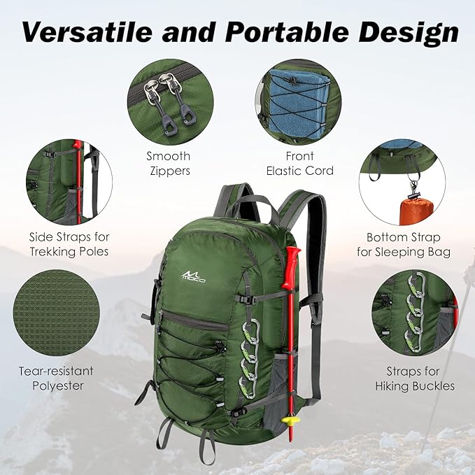 MoKo Hiking Backpack, 40L Large Capacity Camping Backpack - Image 3