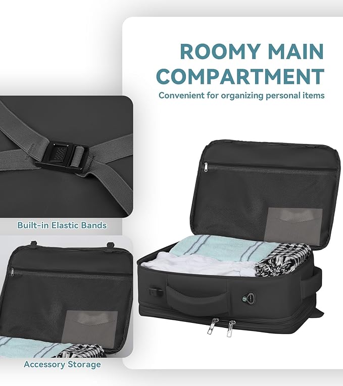 60L Extra Large Travel Laptop Backpack, 3XL Expandable Carry On Backpack - Image 6