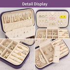 DesignSter Travel Jewelry Box, PU Leather Portable Jewelry Case, Small Jewelry - Image 3