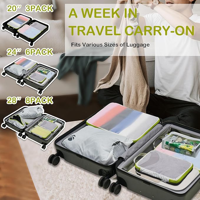 Cipway Compression Packing Cubes, See Through Mesh Luggage Organizer Bags - Image 7