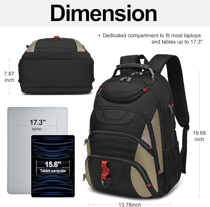 Boavan Laptop Backpack for men, 17.3 inch Laptop Bag - Image 2