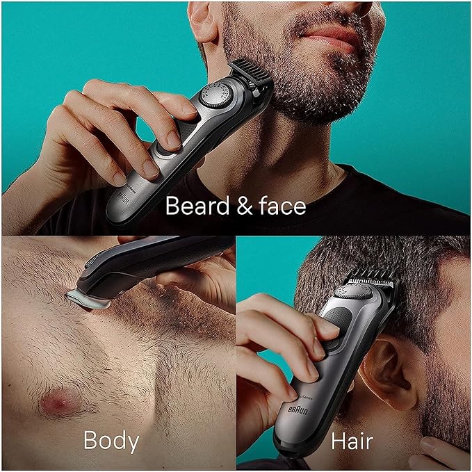 Braun All-in-One Men's Shaving Kit Series 7 7440, 12-in-1 Beard, Face, Nose, Ear Trimmer, Hair Clippers, Body Groomer and Manscaping + Travel Case + Charging Stand, Holiday Gifts for Men