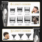 KEMEI 8536 Professional Hair Clippers for Men, Cordless Barber Clipper and Trimmers Set with LED Displays, 9000 RPM Hair Cutting Kits with Charging Bases, Mens Grooming Kit
