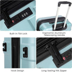 Hardside Carry On Luggage 22x14x9 Airline Approved - Image 6