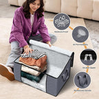 Fab totes 10 Pack Clothes Storage, Foldable Thick Fabric Blanket Storage Bags - Image 4