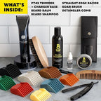 Beard Club Mens Grooming Kit & Beard Trimmer for Men - Professional Cordless Electric Hair & Moustache Trimmer, Straight Razor, Shampoo, Balm, Brush & Comb - Grooming Kit Gift Set