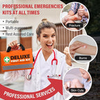380 Pieces Deluxe First Aid Kit Compact Trauma Medical Kits - Image 2