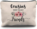 Nogrit Cousin Gifts Makeup Bag - Best Cousin Gifts for Women, Small Cosmetic Makeup Bag for Purse