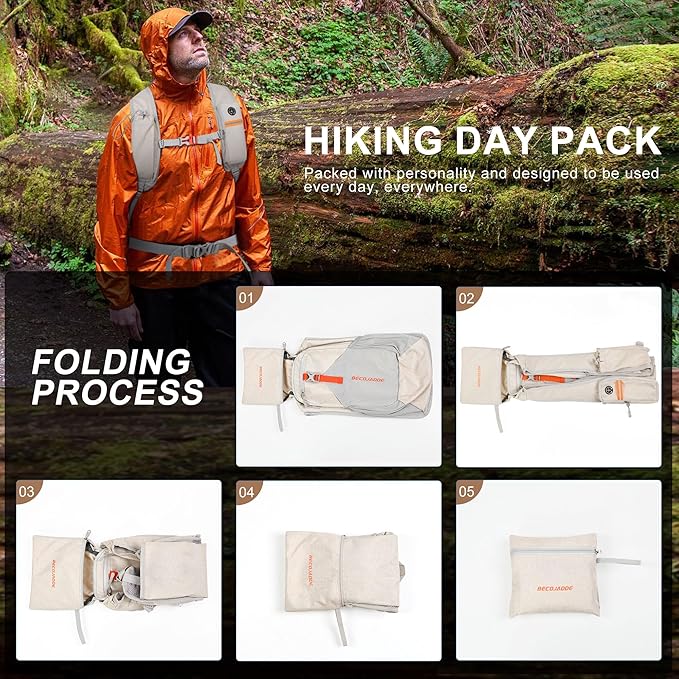 15L Small Hiking Backpack for Men Women Foldable Packable Back Pack Ultralight - Image 7