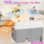 Large Toy Storage Box with Lid, Collapsible Sturdy Toys Storage Organizer Chest - Image 2