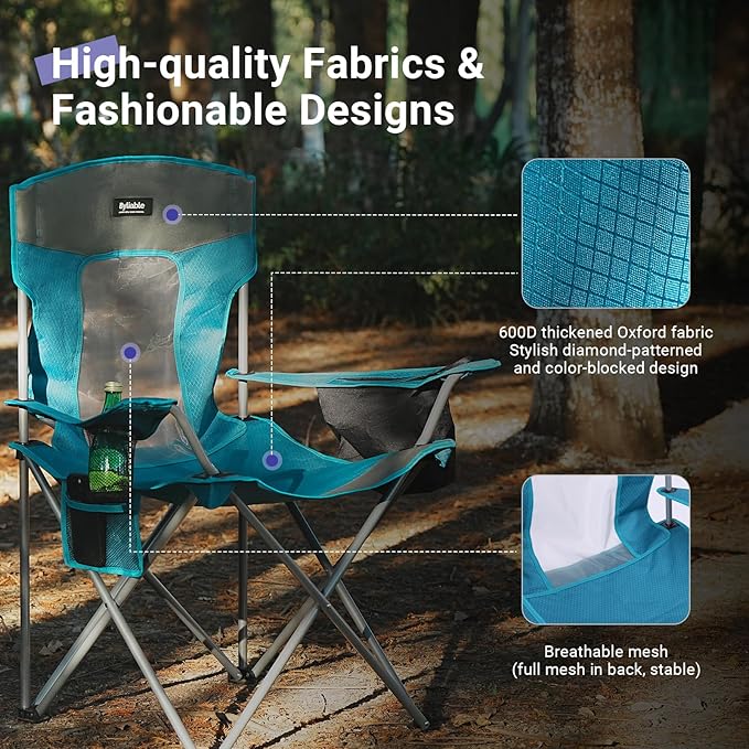 Camping Folding Chair Outdoor Lawn Portable Lightweight Camp Folding Chairs - Image 6