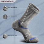 BULLIANT Compression Socks for Men 6Pairs, Athletic Crew Socks Cushioned For - Image 4