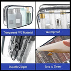 16 Pack Waterproof Cosmetic Bag TSA Approved Toiletry Bag, Portable Travel Pouch - Image 4