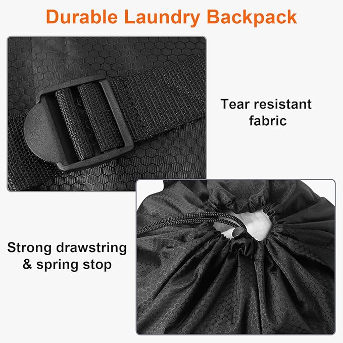 Femuar Laundry Bag Backpack Durable Laundry Bag - Image 3