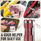 BIBURY Mini Keychain Multitool Scissors BI2061R, 9 in 1 Multitool EDC Scissors - Image 7