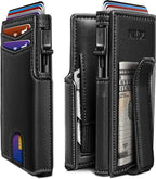 Men Wallet, with Money Clip Coins Pocket ID Window, Slim Front Pocket RFID by Miyozi