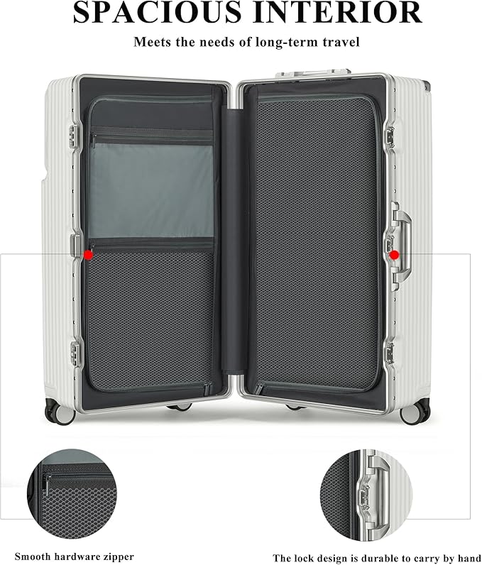 feilario 30in Super Large Captain Aluminum Frame Hardside Spinner Wheels Luggage - Image 5
