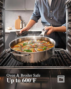 Stainless Steel Cookware Set, Tir-Ply Pots and Pans Set, PFOA Free, Frying Pans - Image 6