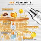 Vitamin C Serum for Face, Anti Aging 20% Super C Serum With Vit C Hyaluronic Acid, Vitamin E, Peptides, Collagen Wrinkle Serume for Dark Spot, tighten, firming, lift, Brightening-1.7 Fl Oz