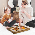 VaeFae Acacia Bed Table Tray, Wooden Breakfast Tray - Image 5