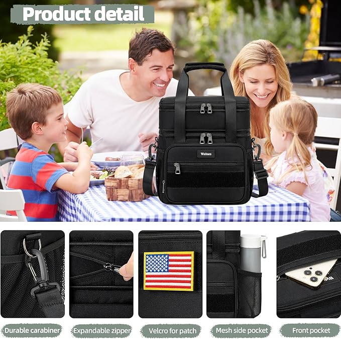 Weitars Lunch Box for Men Women Dual Compartment Lunch Box Heavy Duty Large - Image 2