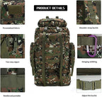 Hiking Backpack for Men 70L/100L Camping Backpack Military Rucksack Molle 3 - Image 3