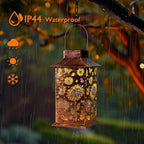 Homemory Sunflower Solar Lanterns Waterproof, Metal Hanging Hollowed-Out Metal - Image 2