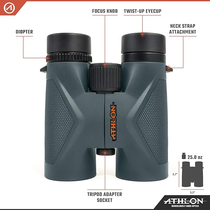 Athlon Optics 10x42 Midas UHD Gray Binoculars - Image 2