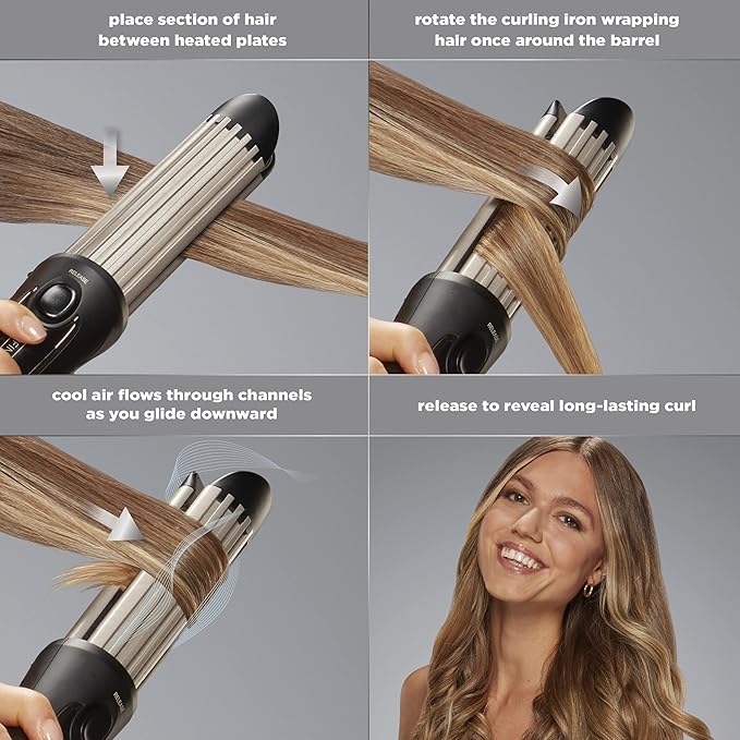 INFINITIPRO BY CONAIR Cool Air Curling Iron, Protects Against Damage and Locks in Style for Effortless Long Lasting Curls & Waves, Black