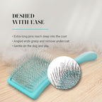 Chris Christensen Big G Dog Slicker Brush for Dogs (Goldendoodles, Labradoodles, Poodles), Groom Like a Professional, Fluff Detangle Style, Saves Time Energy, Teal, Large