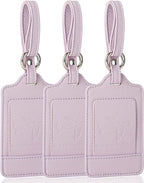 Teskyer Luggage Tags, 3 Pack Premium PU Leather Luggage Tags by TESKYER