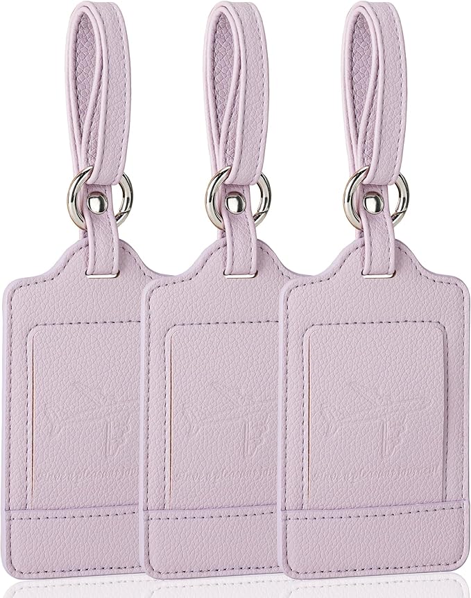 Teskyer Luggage Tags, 3 Pack Premium PU Leather Luggage Tags by TESKYER