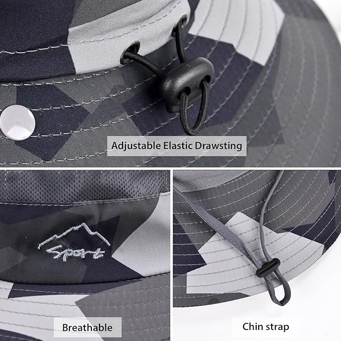 Sun Hats for Men Women Fishing Hat UPF 50+ Breathable Wide Brim Summer UV - Image 6