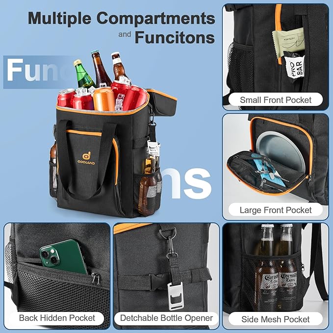 Odoland Cooler Backpack, 30 Cans Insulated Leak-Proof Cooler Bag - Image 5