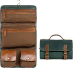 KomalC Premium Buffalo Leather Hanging Toiletry Bag Travel Dopp Kit - Image 3