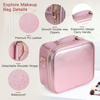 Travel Makeup Bag with LED Mirror, Cosmetic Bags - Image 4