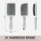 Conair Velvet Touch Paddle Cushion hair brush - Detangling hairbrush - curly or straight styles - men or women - detangler - features soft touch handle - Assorted Color